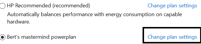 Change Plan Settings